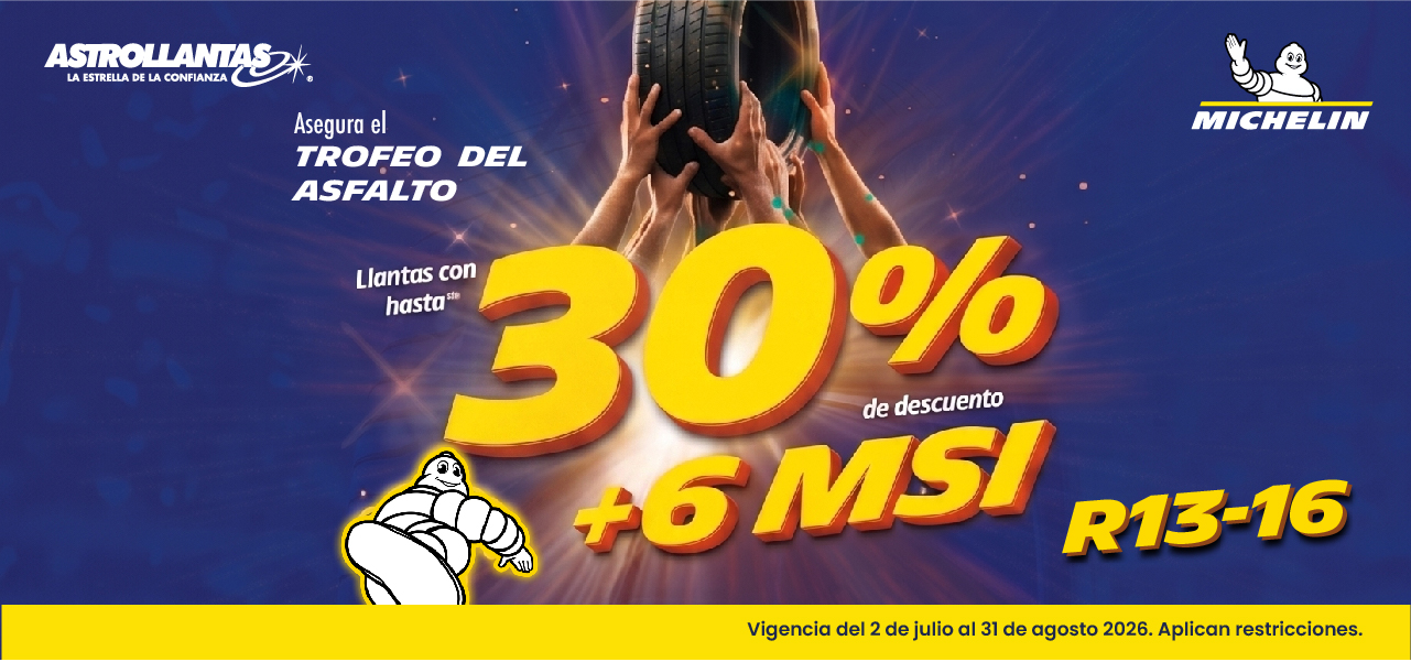 Promoción Michelin para rines 13 a 16 con descuento y meses sin intereses